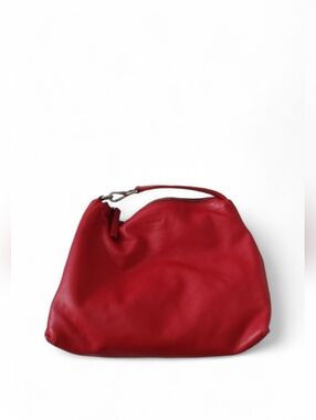 Jil Sander Red Leather Small Pouch Handbag